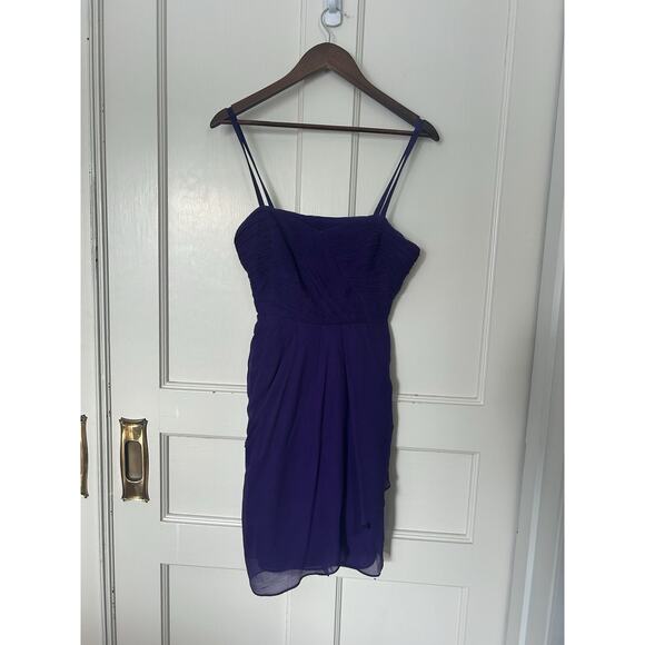 J. Crew Silk Ruched Bodice Mini Dress Womens Size 10 Purple Party Event - Picture 1 of 10